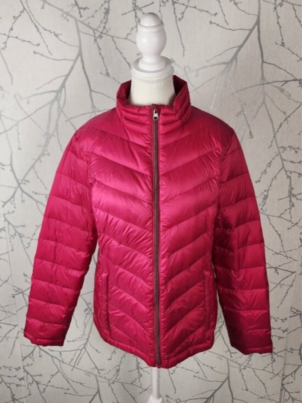 CORE Life Hot Pink Down Filled Full Zip Lightweight Puffer Jacket